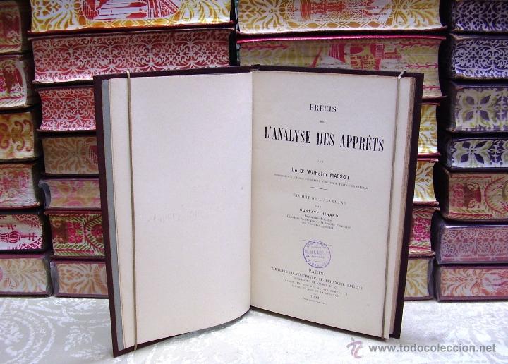 Libros antiguos: PR&Eacute;CIS DE LANALYSE DES APPR&Ecirc;TS .  Autor  :   Massot, Wilhelm - Foto 3
