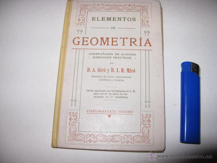 Libros antiguos: elementos de geometria acompa&ntilde;ados de algunos ejercicios practicos - Foto 1