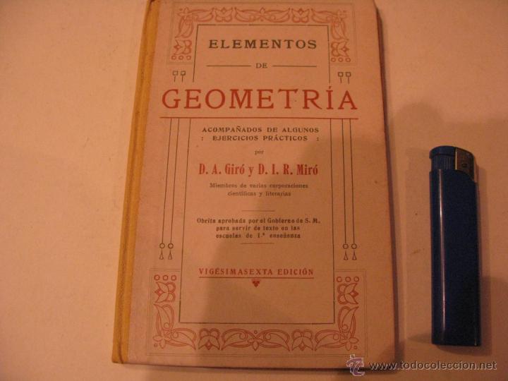 Libros antiguos: elementos de geometria acompa&ntilde;ados de algunos ejercicios practicos - Foto 3