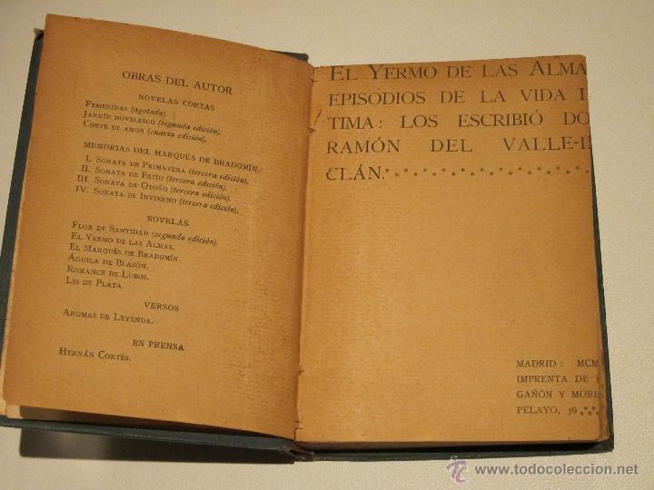 Libros antiguos: RAM&Oacute;N DEL VALLE INCL&Aacute;N. EL YERMO DE LAS ALMAS. 1908 - Foto 1