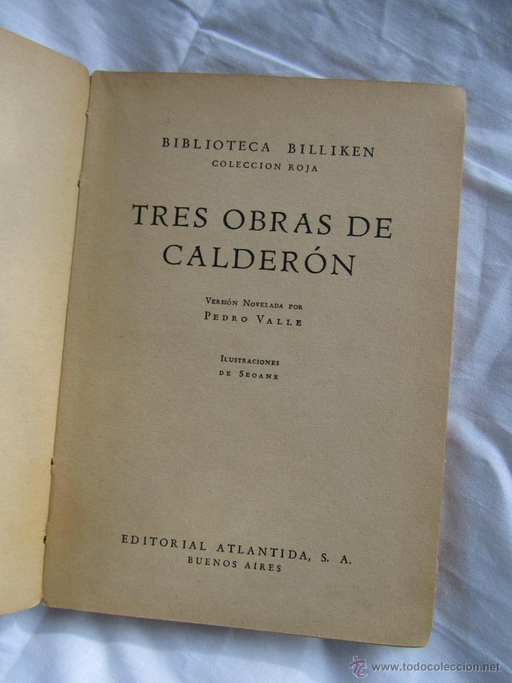 Libros antiguos: Tres obras de Calder&oacute;n. Editorial Atl&aacute;ntida - Foto 4