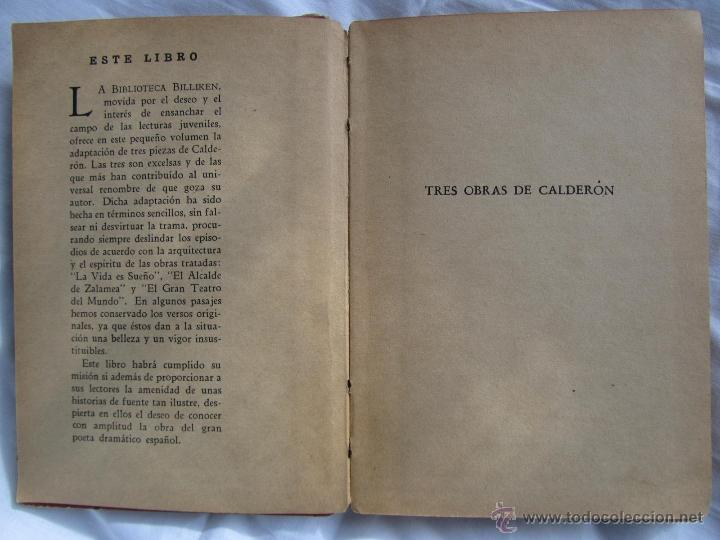 Libros antiguos: Tres obras de Calder&oacute;n. Editorial Atl&aacute;ntida - Foto 5