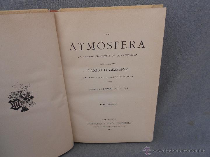 Libros antiguos: LA ATMOSFERA TOMO I - Foto 2