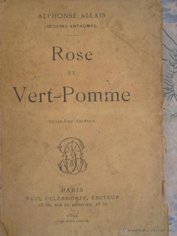 Libros antiguos: Rose et vert-pomme. Allais, Alphonse. - Foto 1