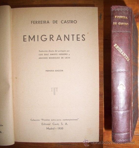 Libros antiguos: CASTRO, Ferreira de. Emigrantes - Foto 1