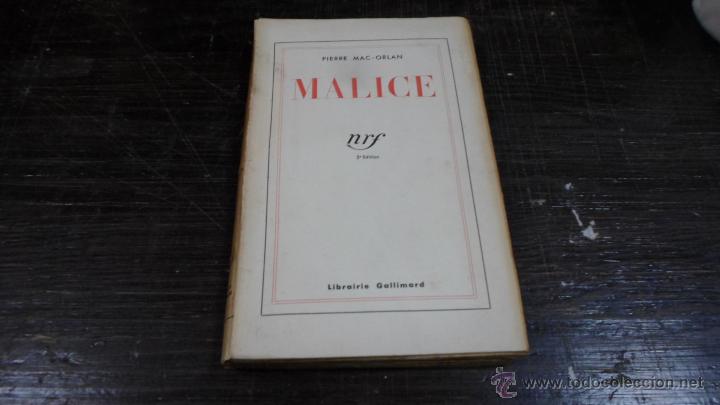 Libros antiguos: Pierre Mac Orlan, Malice, Gallimard - Foto 1