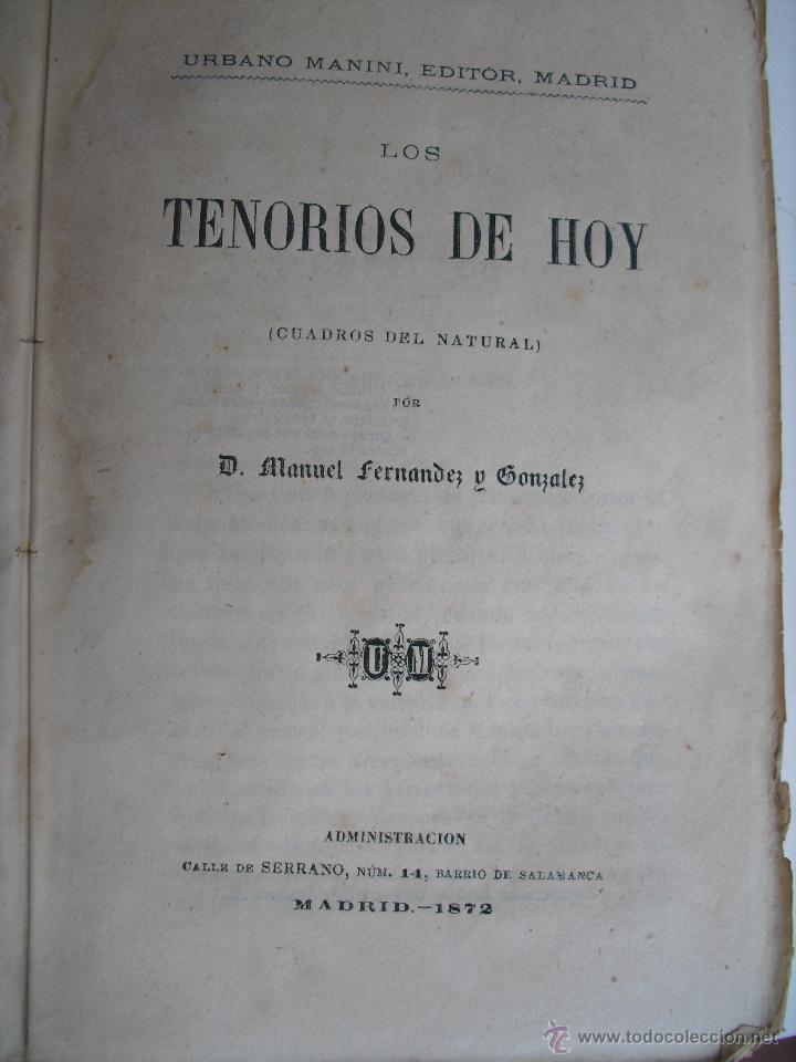 Libros antiguos: Tenorios de hoy, Los. Fernandez y Gonzalez, M. - Foto 1