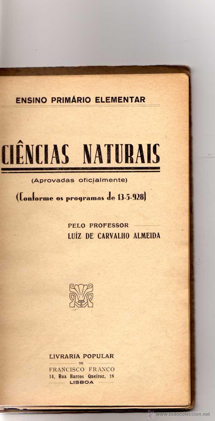Libros antiguos: Libro de Ciencias portugu&eacute;s. - Foto 1