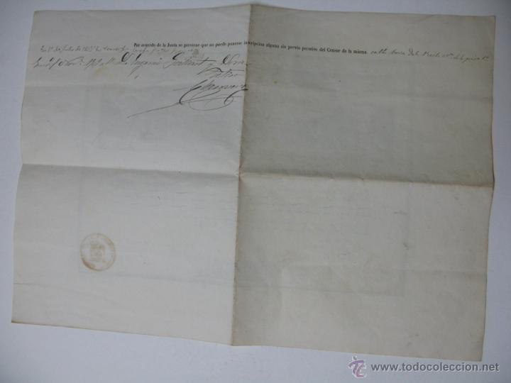 Libros antiguos: Recibo de pago de nicho Barcelona de 1855 - Foto 2