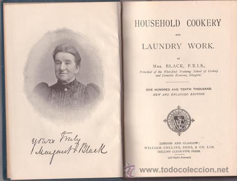Libros antiguos: BLACK: HOUSEHOLD COOKERY and LAUNDRY WORK. - Foto 1