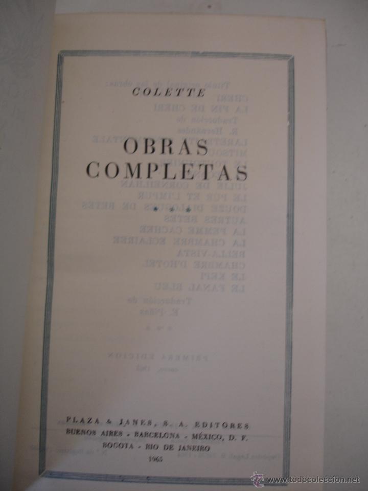 Libros antiguos: COLETTE - OBRAS COMPLETAS - 1 EDICION - Foto 3