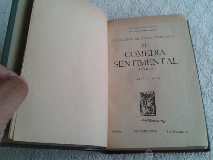 Libros antiguos: COMEDIA SENTIMENTAL. RICARDO LEON. 8&ordf; EDICION EDICIONES RENACIMIENTO. - Foto 3