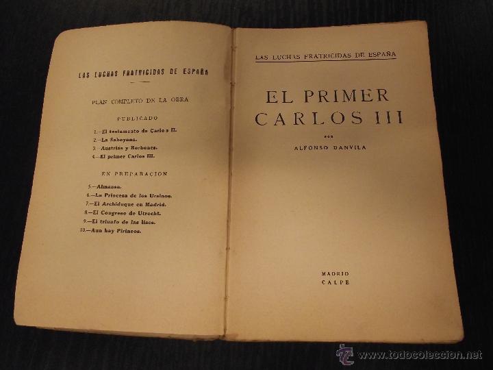 Libros antiguos: EL PRIMER CARLOS III, ALFONSO DANVILA - Foto 2