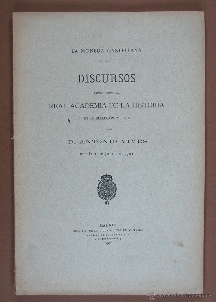 Libros antiguos: La Moneda Castellana. Antonio Vives - Foto 1
