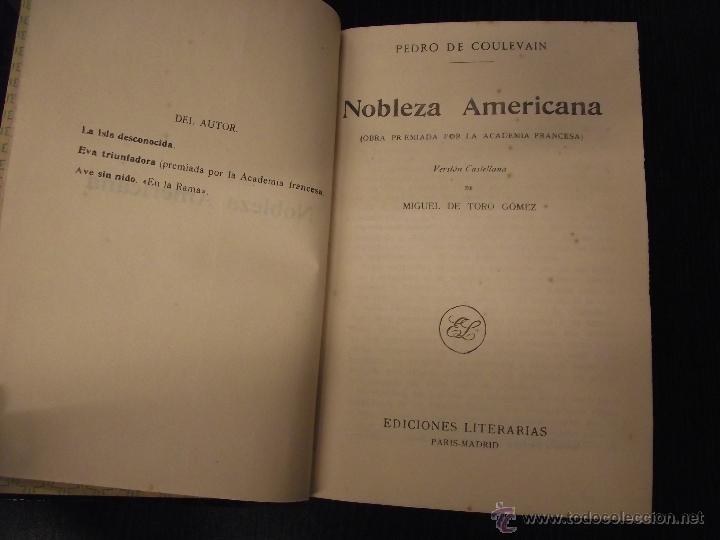 Libros antiguos: NOBLEZA AMERICANA, PEDRO DE COULEVAIN - Foto 3