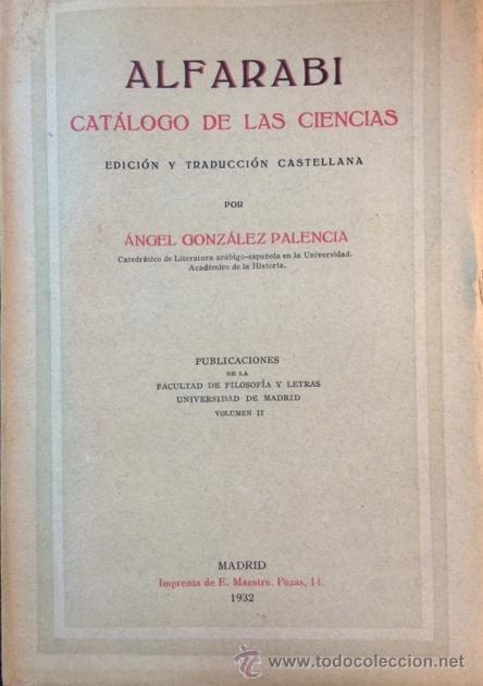 Libros antiguos: ALFARABI. CAT&Aacute;LOGO DE LAS CIENCIAS. - Foto 1