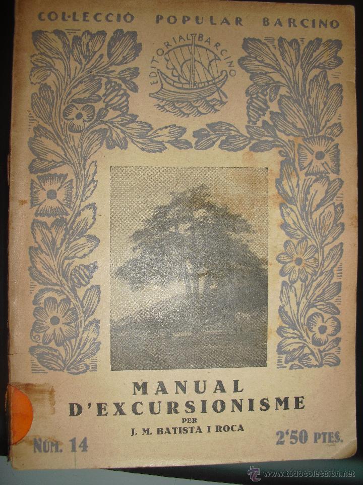 Libros antiguos: Manual dExcursionisme. Batista i Roca, Josep M&ordf; - Foto 1