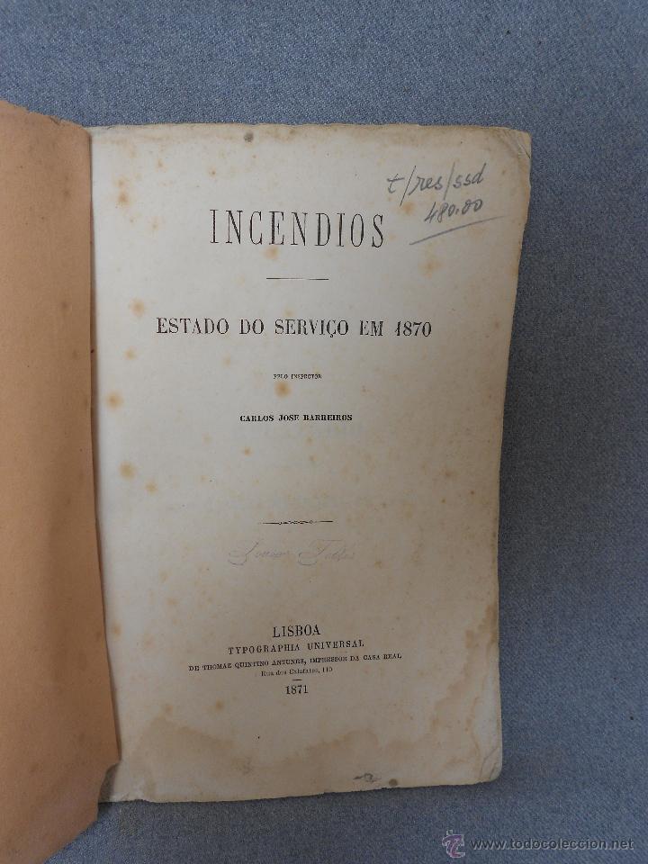 Libros antiguos: INCENDIOS. ESTADO DO SERVICIO - Foto 2