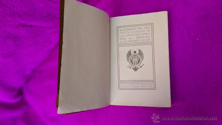 Libros antiguos: ALMANAQUE DEL INSTITUTO CATALAN DE LAS ARTES DEL LIBRO 1913 - Foto 2
