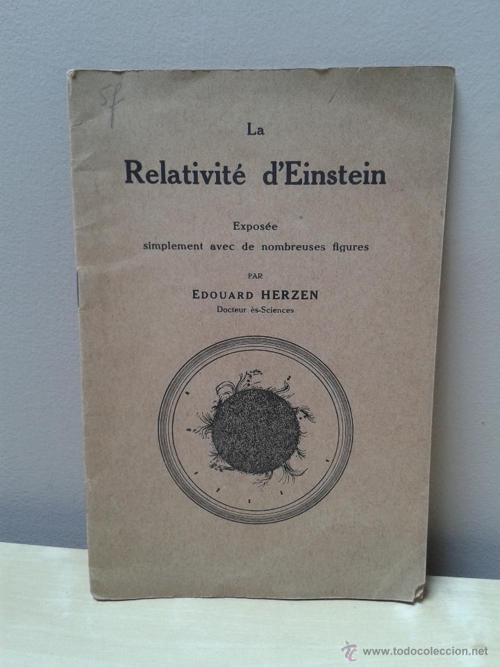 Libros antiguos: LA RELATIVIT&Eacute; DEINSTEIN. A&Ntilde;O 1924. EDOUARD HERZEN - Foto 1