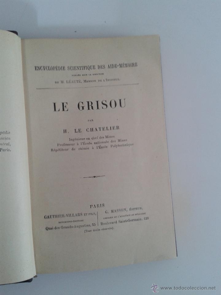 Libros antiguos: LE GRISOU. H. LE CHATELIER. - Foto 3