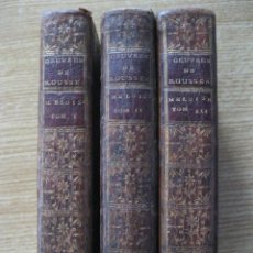 Libros antiguos: LE NOUVELLE HELOÍSE OU LETTRES DE DEUX AMANS. 3 TOMOS. ROUSSEAU, 1764.. CON GRABADOS.. Lote 45930715