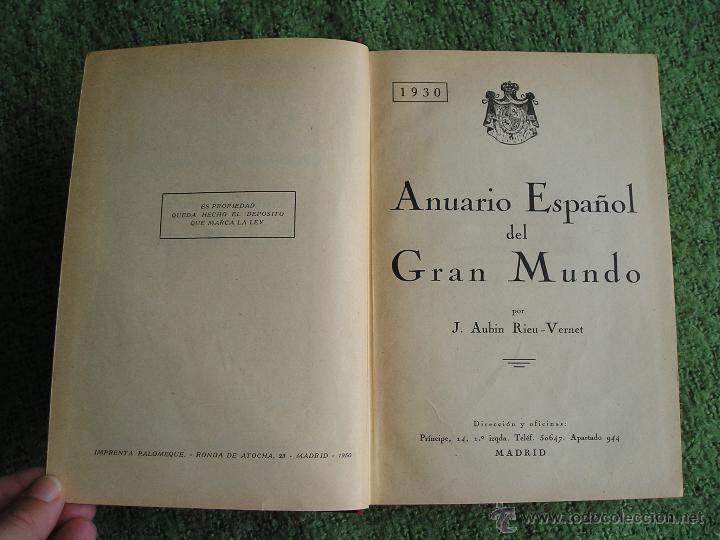 Libros antiguos: anuario espa&ntilde;ol del gran mundo. 1930 - Foto 2