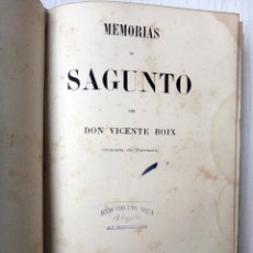 Libros antiguos: LIBRO MEMORIAS DE SAGUNTO , VALENCIA , 1865 , VICENTE BOIX , BUENA ENCUADERNACION , ORIGINAL. Lote 46193842