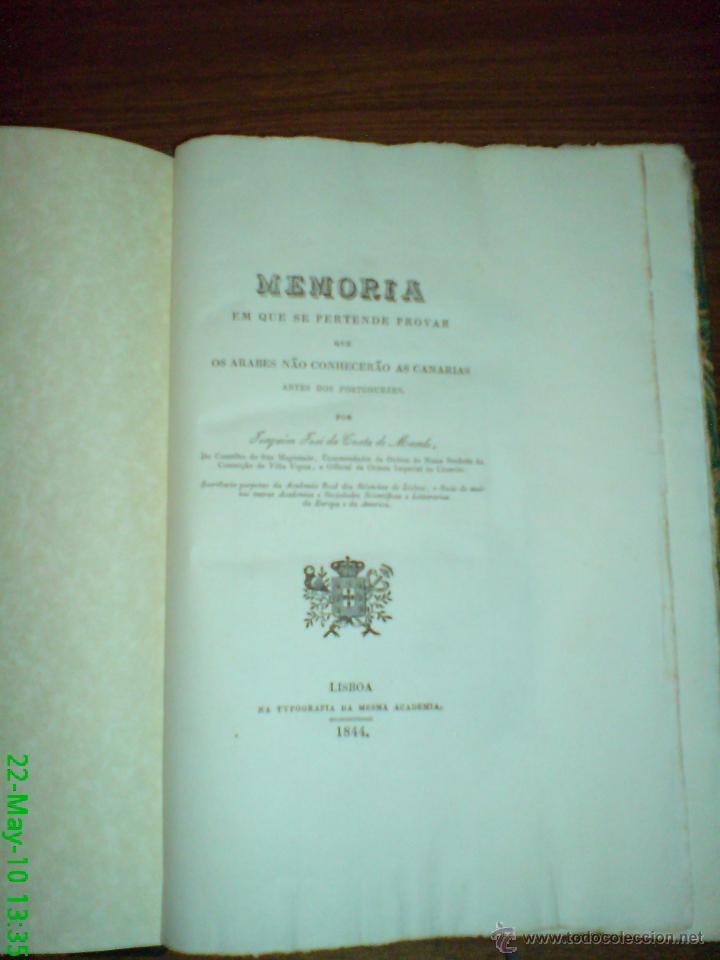 Libri antichi: 1844 - &Aacute;RABES Y PORTUGUESES EN CANARIAS - Ejemplar en gran papel