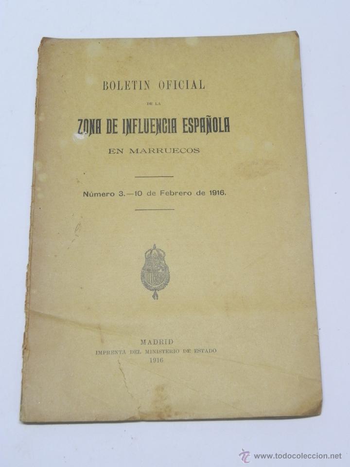 Libri antichi: Bolet&iacute;n oficial de la zona de influencia espa&ntilde;ola en Marruecos - N&uacute;mero 2 , A&Ntilde;O 1916, Madrid: Impren