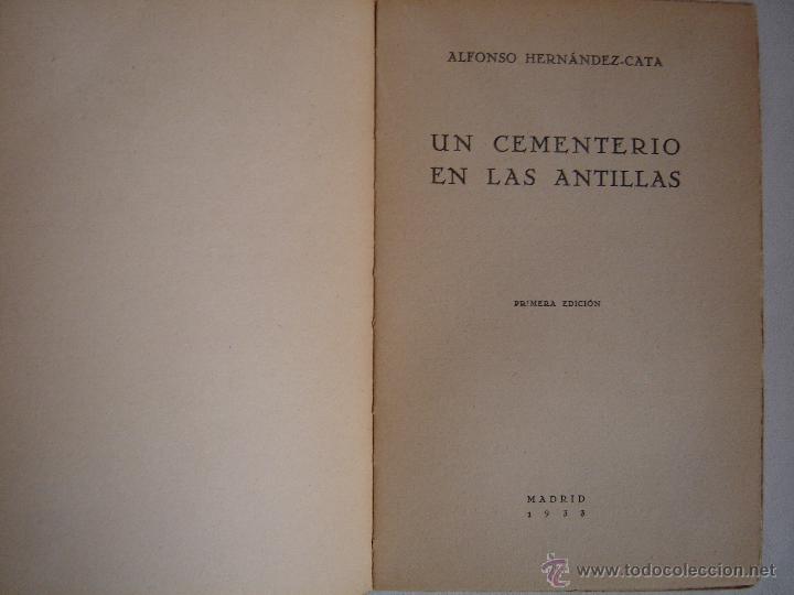 Libros antiguos: UN CEMENTERIO EN LAS ANTILLAS, 1&ordf; EDICI&Oacute;N 1933 - Foto 2