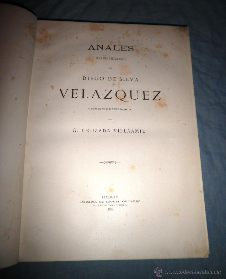Libros antiguos: VIDA Y OBRAS DE DIEGO DE SILVA VELAZQUEZ - AÑO 1885 - G.CRUZADA VILLAAMIL - BELLOS GRABADOS. - Foto 2 - 46437989
