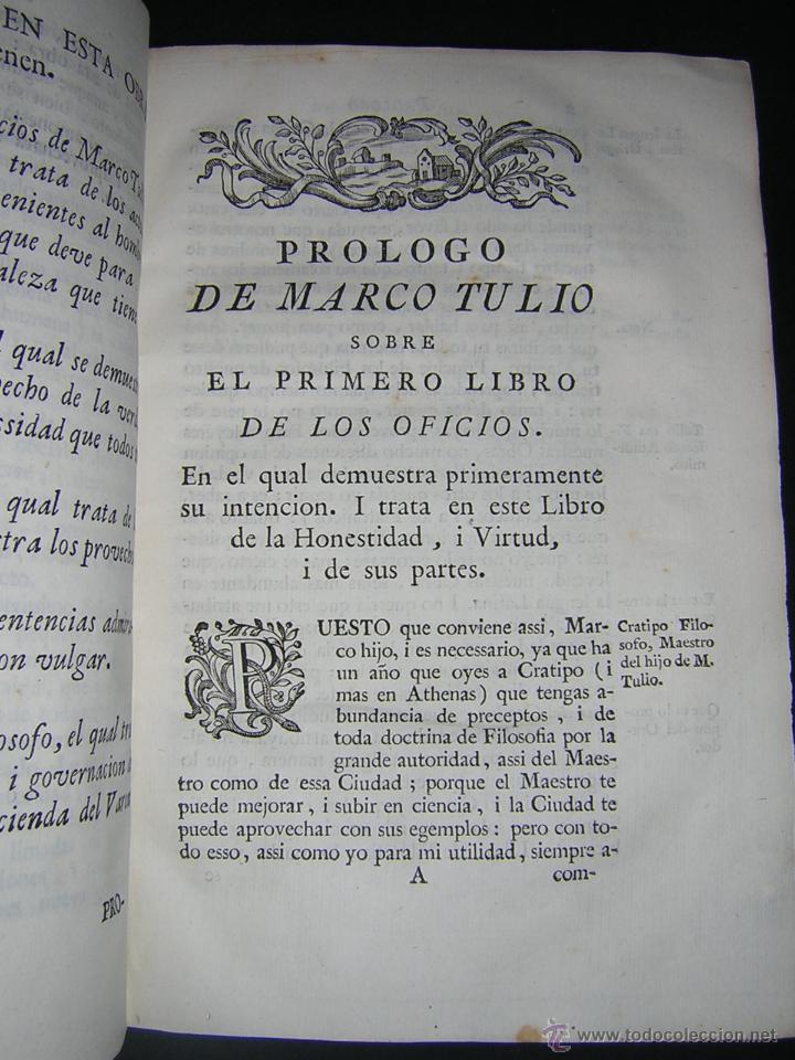 Libros antiguos: 1774 - LOS LIBROS DE MARCO TULIO CICERON: DE LOS OFICIOS, DE LA AMICIA, DE LA SENECTUD... - Foto 4