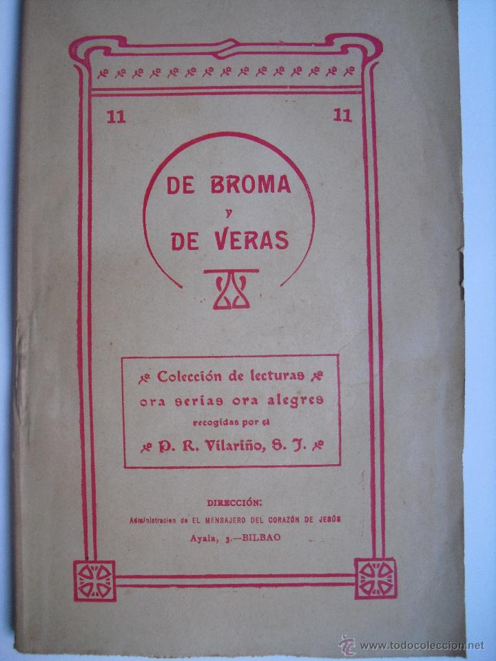 Libros antiguos: De bromas y de veras.  R. P. Vilari&ntilde;o - Foto 1