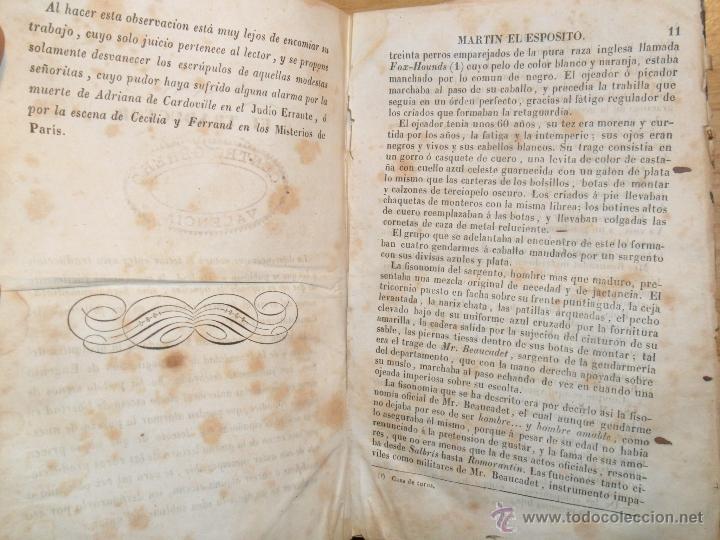 Libros antiguos: Mart&iacute;n el esp&oacute;sito (Eugenio Sue) 1846 - Foto 5