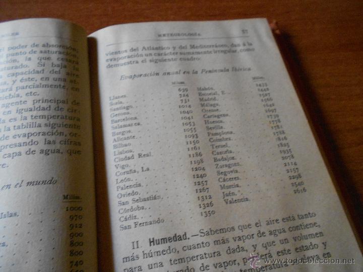 Libros antiguos: ANTIGUO LIBRO DE 1908: METEOROLOG&Iacute;A (A. ARCIMIS) - Foto 7