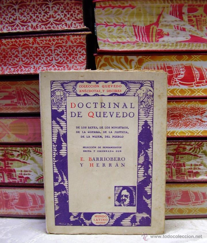 Libros antiguos: DOCTRINAL DE QUEVEDO .  Autor :  Quevedo / E. Barriobero y Herran - Foto 1