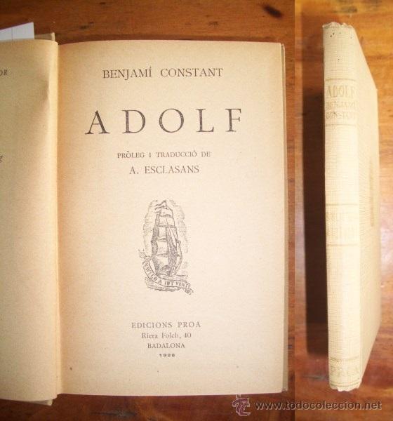 Libros antiguos: CONSTANT, Benjam&iacute;. Adolf - Foto 1