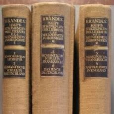 Libros antiguos: BRANDES, GEORGE: HAUPTSTROMUNGEN DER LITERATUR DES NEUNZEHNTEN JAHRHUNDERTS.. Lote 47313359