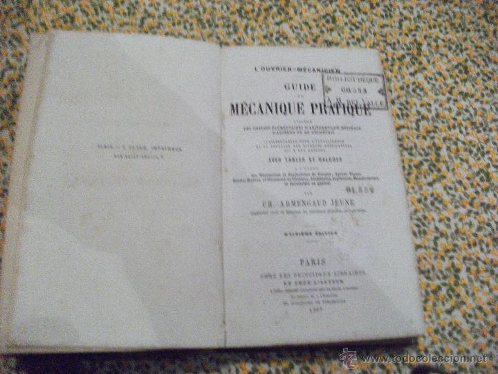Libros antiguos: GUIA DE MECANICA PRACTICA. PARIS 1867. - Foto 2