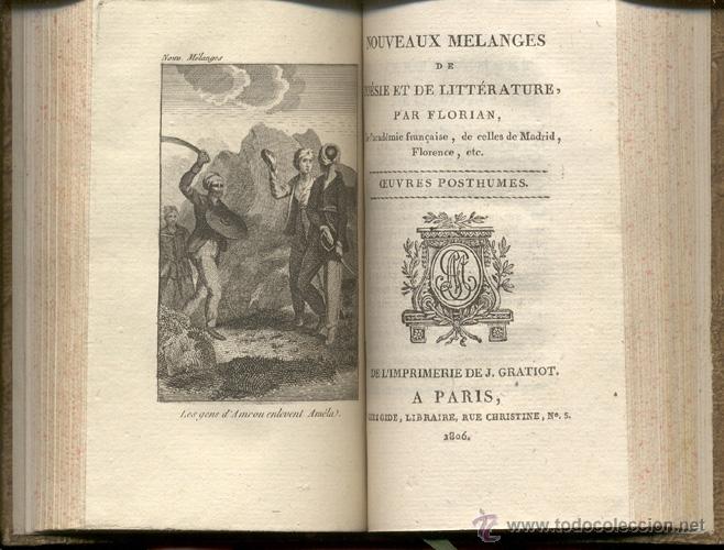 Libros antiguos: TH&Eacute;ATRE de M. FLORIAN - 2 tomos - A&ntilde;o 1799 - Foto 5