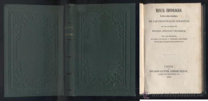 Libros antiguos: MANUAL CRONOLOGICO DE LAS PRINCIPALES DINASTIAS..    A-PEQUE&Ntilde;O-0170