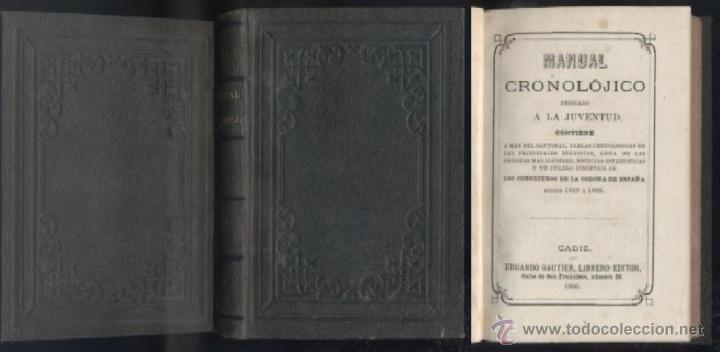 Libros antiguos: MANUAL CRONOLOJICO DEDICADO A LA JUVENTUD.          A-PEQUE&Ntilde;O-0171