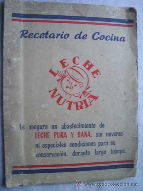 Libros antiguos: RECETARIO DE COCINA LECHE NUTRIA - Foto 1