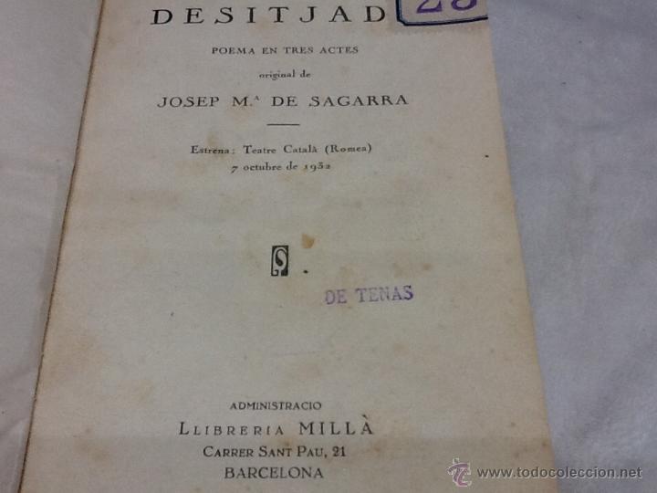 Libros antiguos: Desitjad,llibre r&iacute;a milla - Foto 2