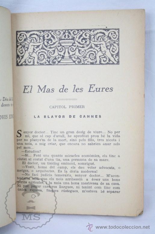 Libros antiguos: Libro en Catal&aacute;n - El Mas de les Eures. Clovis Eimeric - Bibl. Damisela - Ed. Pegaso, A&ntilde;o 1926 - Foto 4