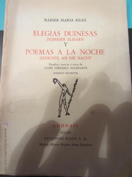 Antiquarische B&uuml;cher: Adonais Rainer Maria Rilke Elegias Duinesas y Poema a la noche