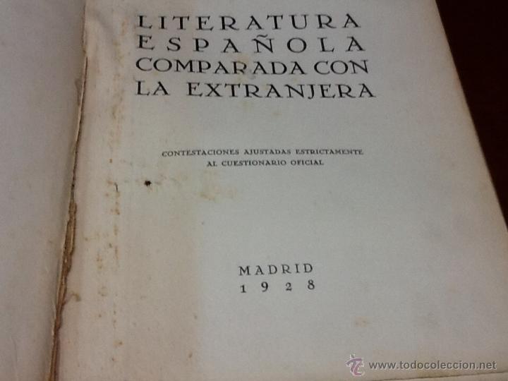 Libros antiguos: Literatura espa&ntilde;ola comparada con la extranjera, 1928 - Foto 2