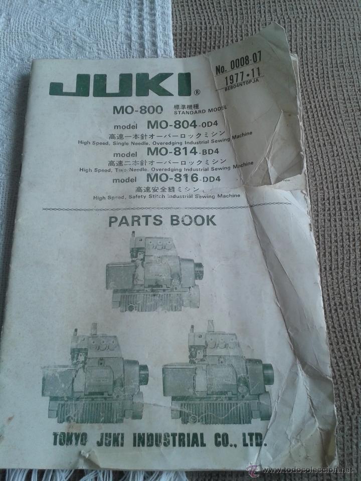 Antiquarische B&uuml;cher: ANTIGUO CATALOGO MAQUINA JUKI MODELO MO-800 ESCRITO EN JAPONES E INGLES