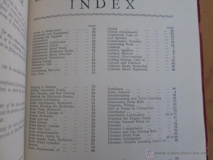 Libros antiguos: OPERATION MANUAL FOR THE MORRIS EIGHT. 1935. EDITION EXPORT. - Foto 8